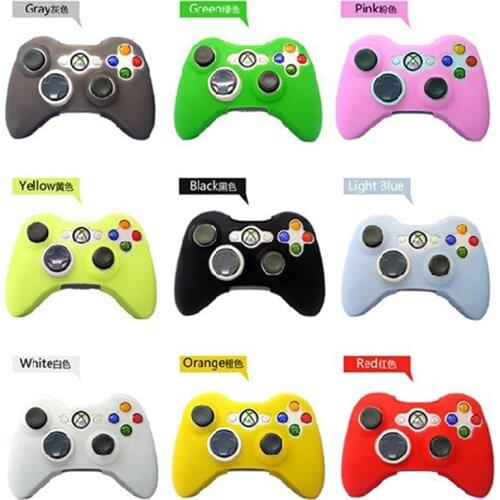 10 Colors Joystick Gel Skin Silicone Cover for XBOX 360 Wireless Game Controller Case Cover silicona Free Shipping
