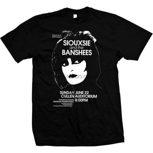 Siouxsie and the Banshees punk flyer Hand screened Pre shrunk 100% cotton t shirt