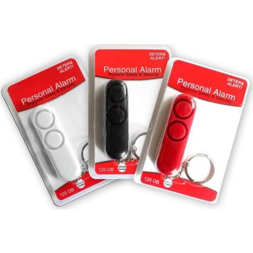 120dB Self Defense Anti-rape Device Dual Speakers Loud Alarm Alert Attack Panic Safety Personal Security Keychain Bag Pendant