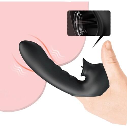Finger Sleeve Vibrator USB Rechargable Tongue Vibrator Women Masturbator G SpotClit Stimulator Sex Toys For Women Lesbian Orgasm