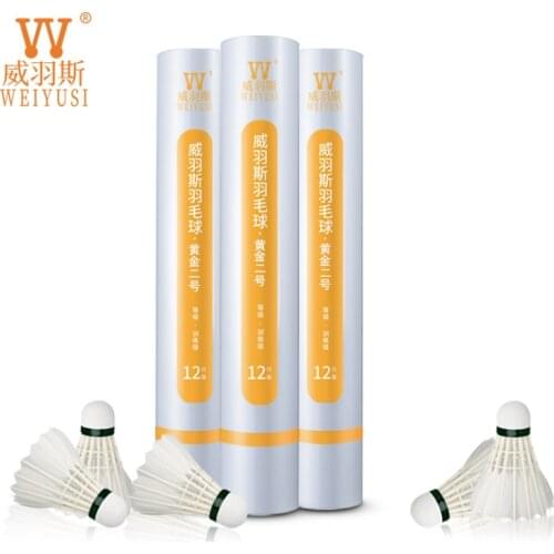 Badminton Shuttlecock 12 Pack Quality Duck Feather Balls Flying Steadily Durable Badminton PU Cork