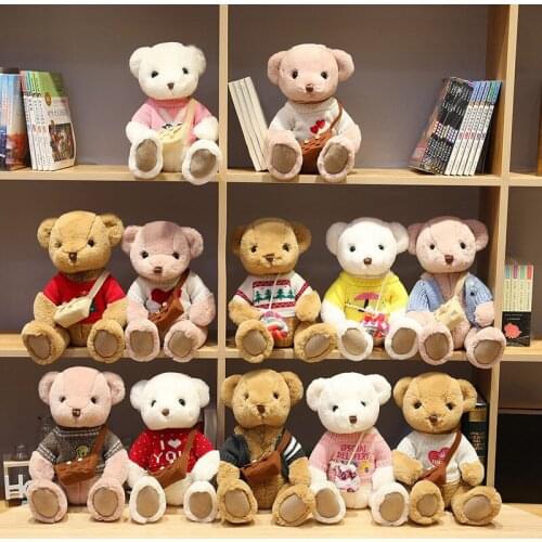 40cm Twelve Kinds High Quality Cute Bear Plush Toy Soft Cartoon Animal Backpack Teddy Bear Stuffed Doll Girl Valentines Gift