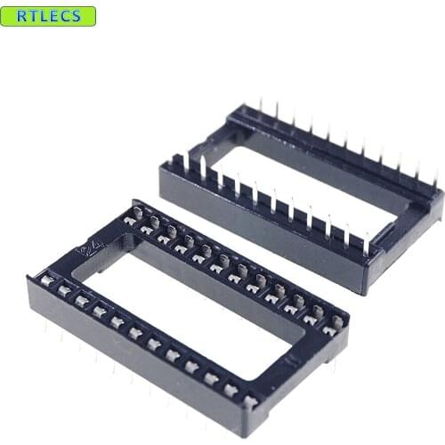 100 pcs / Lot 0.100" 2.54mm IC socket Wide 24 Position 2x12 24 Pin Row spacing 15.24 mm DIP Through hole solder PCB