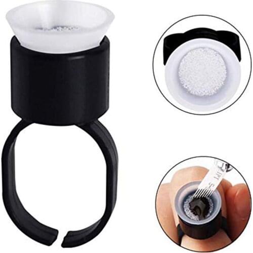 100pcs Disposable Tattoo Ink Ring Cups with Sponge Permanent Makeup Eyebrow Accessories Microblading Pigment Ring Caps Supplies