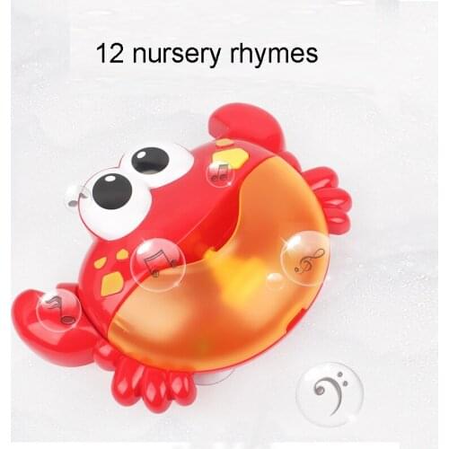 12 Music Crabs Automatic Bubble Machine Bubble Electric Fan Childrens Toys Bath Toys Outdoor Toys Christmas Gifts