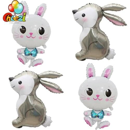 2pcs Rabbit Aluminum Film Balloons Jungle Safari Animal Cartoon Helium Ballon Kids Toys Baby Shower Birthday Party Decorations