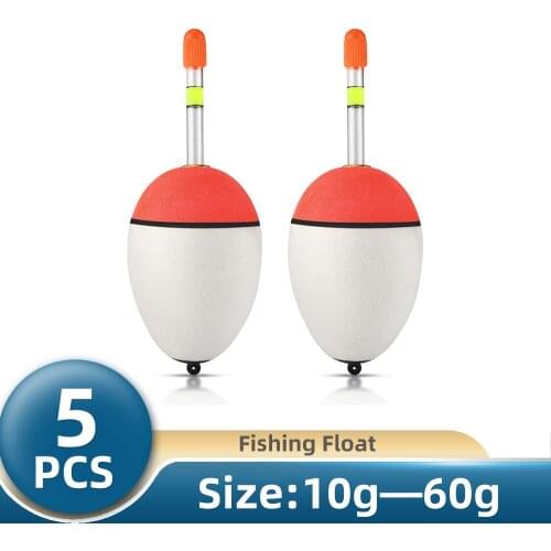 TIANNSII 5pcs Foam Fishing Float EVA Fishing Bobber Sea Fishing Float Bobber 10g-60g Floats Sticks Pesca Fishing Tackle
