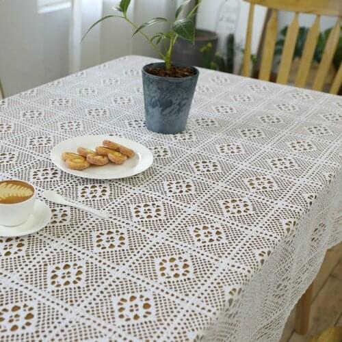60x6cm/140x140cm/140x200cm handmade retro nostalgia crochet tablecloth cotton floral pattern table cloth cover