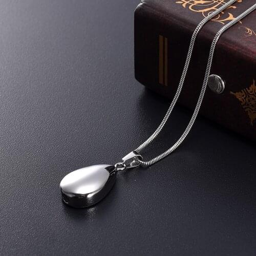 Shiny Polished Stainless Steel Teardrop Cremation Ashes Jewelry Pendant Elegant Memorial Urn Necklace for Funeral Ashes Holder