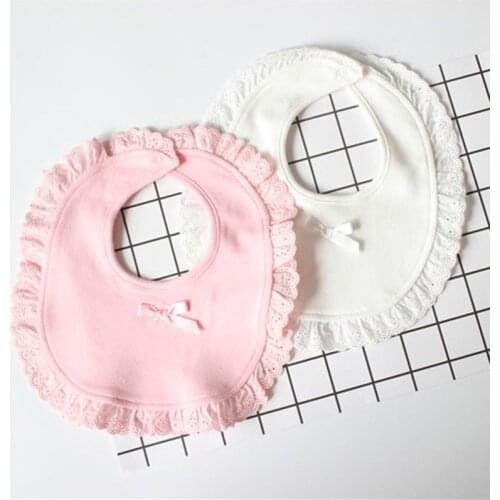 Cotton Newborn Lace Bow Baby Bibs Slabbetjes Cute Girls&Boys Burp Cloth Infant Bibs Baberos Infant Saliva Towels