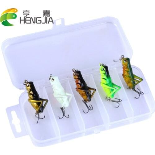 Grasshopper Insect Fishing Lures 5pcs Insect Baits Fishing Lure Carp Trout Muskie Fly Tying Material Flyfishing 3.3cm/3g