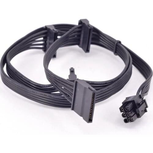 PCIe 6Pin Male to 2 / 3 / 4 SATA Power Supply Cable for Seasonic Focus Plus Platinum FOCUS+ Series 850PX 750PX 650PX 550PX PSU