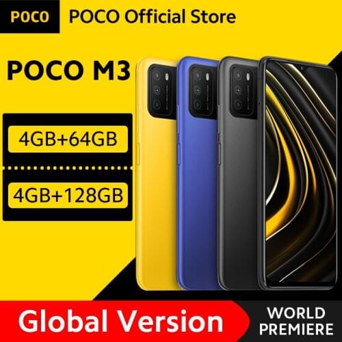 [World Premiere In Stock] Global Version POCO M3 Smartphone Snapdragon 662 Octa Core 4GB 64GB/128GB 6.53"display 6000mAh battery