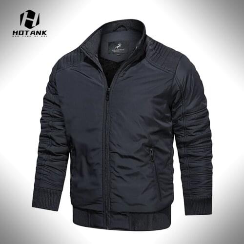 2021 Winter Mens Bomber Jackets Windproof Coat Casual Business Solid Slim Jacket Mens Clothing Fashion Outwear Plus Size 6XL
