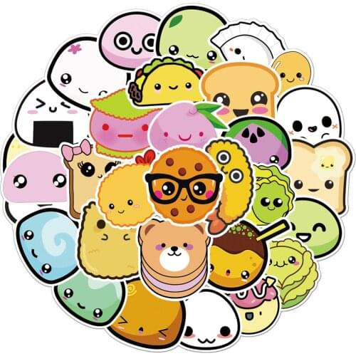 10/30/50PCS Cute Japan Sushi Graffiti Stickers Travel Luggage Guitar Fridge Laptop Cartoon Decal DIY Waterproof Sticker for Kids
