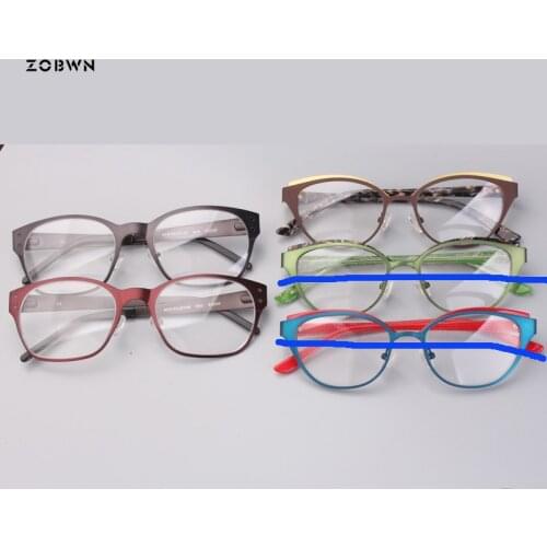 Wholesale promotion ready stock Optical Frames Fashion Men cat Eyeglasses women Frame Unisex Optical Glasses round metal glasses