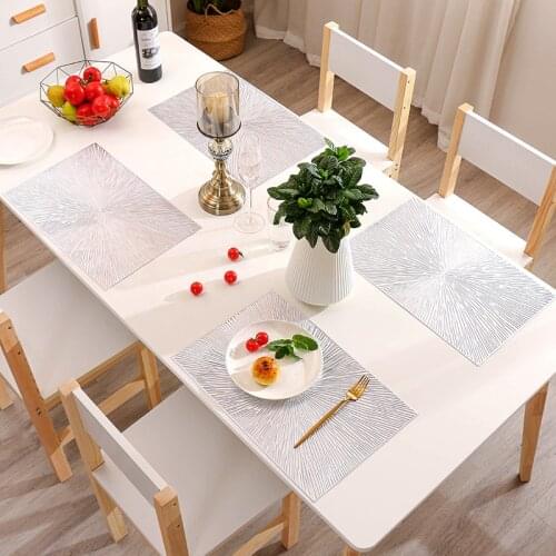 PVC Hollow Fireworks Oil Resistant Non-slip Kitchen Placemat Coaster Insulation Pad Dish Coffee Cup Table Mat Home Decor 51081