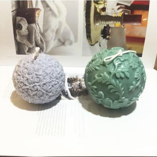 Fondant Cake Silicone Mold Spherical Rose Flower Ball Candle Mold Wedding Aromatherapy Candle DIY Material Candle Making