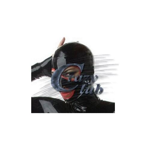 Crazy club_ Hot Sale Sexy Latex Hood Sex Latex hood mask 100% pure nature handmade latex Mask fetish Free Shipping Fast Delivery