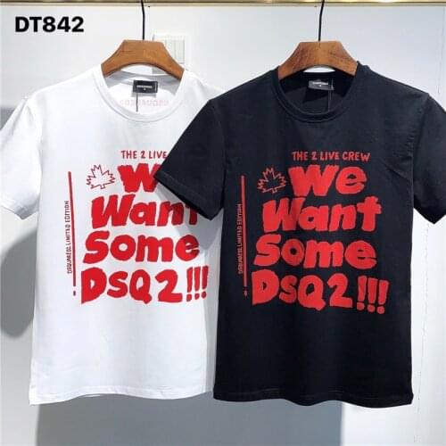 Top Brand 2021 Brand Summer New dsquared2 Casual Mens Striped T-Shirt Casual Fitness Sports Party Mens Shirt Pure Color Tops