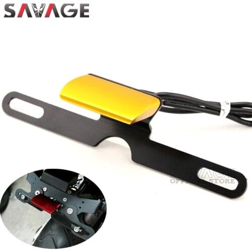 Universal License Plate LED Light Motorcycle Accessories For HONDA SUZUKI KAWASAKI DUCATI BMW CNC Lamp Bracket Waterproof