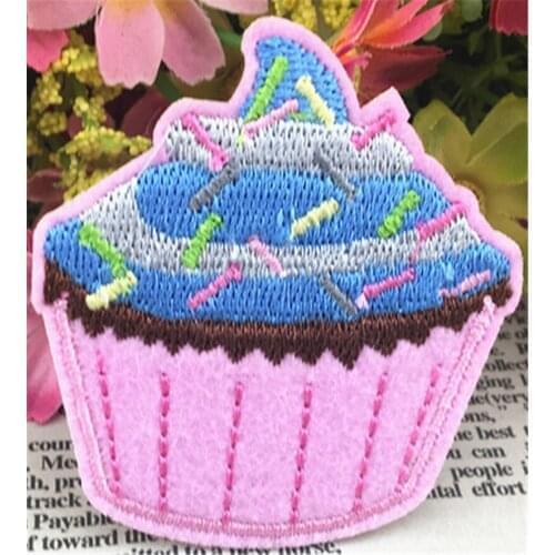 Icecream Cupcake Embroidered Patch for Clothing Iron on Sew Applique Cute Patch Fabric Badge Garment DIY Accessories 5pcs