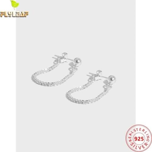 925 Sterling Silver Gypsophila Cauliflower Chain Stud Earrings For Women Simple Style Female Personality Fine Jewelry