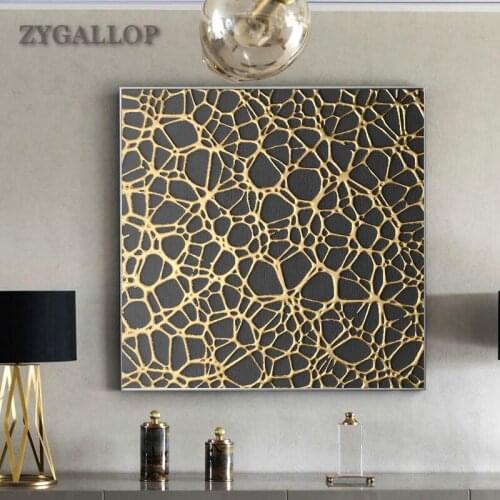 ZYGALLOP Golden Special Pattern Print Canvas Painting Light Luxury Style Room Decor Poster Modern Home Decoration Wall Art obraz