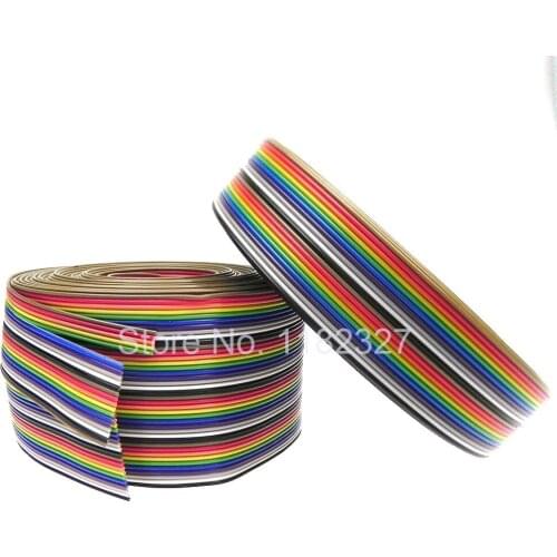10 meters/lot) Flat Ribbon Cable 20Pin 1.27mm pitch 10 meters long Rainbow Color