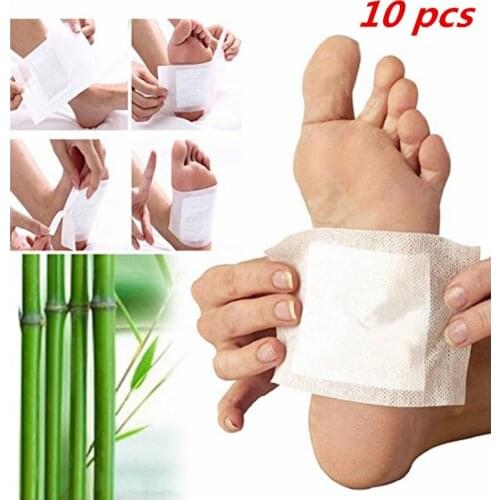 10pcs Detox Foot Pads Bamboo Vinegar Body Feet Care Cleansing Relieve Fatigue Foot Patches