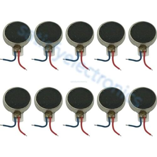 10PCS DC 3V Pager Phone Coin Flat Vibrating Vibration Micro Mini Motor NEW