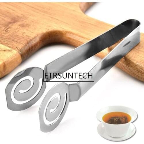 100pcs Teabag Squeezer Strainer Holder Grip Metal Mini Sugar BBQ Clip Tea Leaf Strainer Reusable Stainless Steel Tea Bag Tongs
