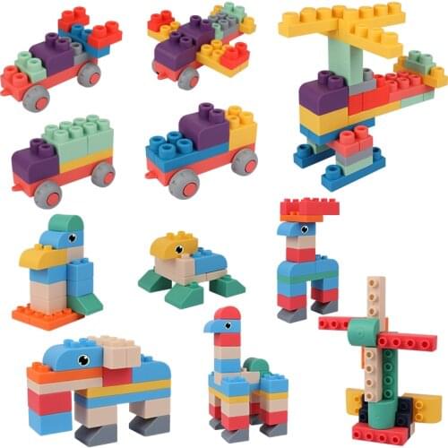 20-40 PCS Soft Glue Can Chew On Building Big Block Diy High Temperature Boiling Disinfection Bricks Toys For Children Gift