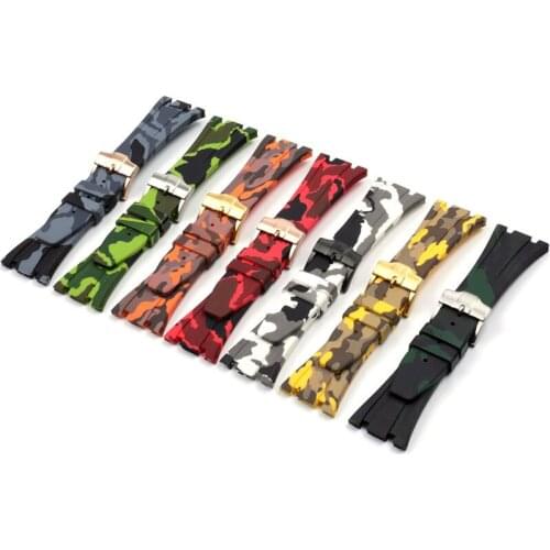 Watch accessories 27mm suitable for AP strap high-end camouflage silicone strap mens waterproof sports rubber strap