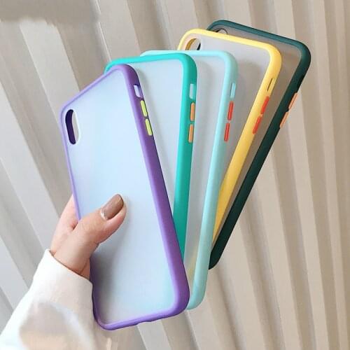 Candy Bumper Phone Case For iPhone 7 8 Plus 7plus 8plus Hard Cover Case for iPhone12 PRO 11 Pro XS MAX XR X Silicone Armor Case