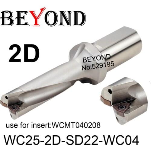 BEYOND WC 2D 22mm WC25-2D-SD22-WC04 U Drilling Drill Bit use Insert WCMT WCMT040208 Indexable Carbide Inserts Lathe CNC Tools