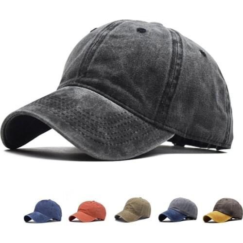 Baseball Cap Men Women Washed Distressed Baseball Cap Twill Adjustable Dad Hat Solid Youth Dad Ball Hat