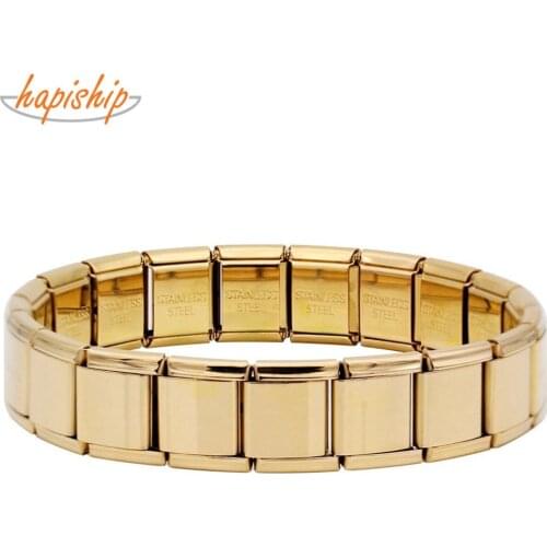 Hapiship 2019 Top 13mm Width Men Stainless Steel Gold Color Bangle Bracelet Men Charm New Design Bracelet Male Sport G111