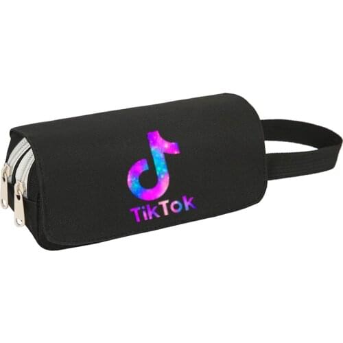 Tik Tok Pencil case trousse scolaire pink ferace cartuchera para school etui kawaii canvas Capacity TWO LAYER Make Up Bag