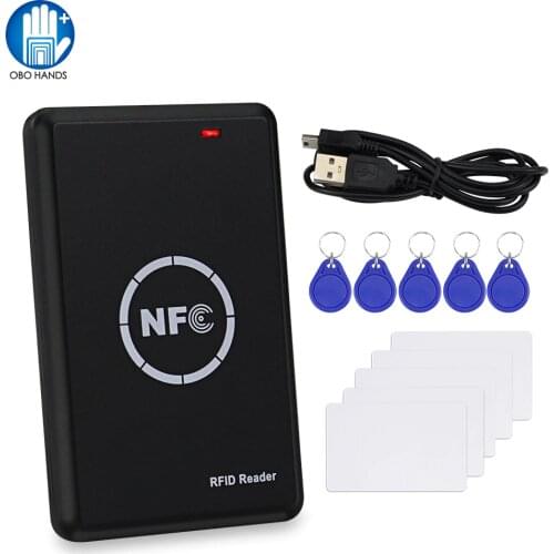 RFID Duplicator Copier 125KHz 13.56MHz NFC Smart Card Reader Writer USB Programmer Key fobs Card ID IC EM UID EM4305 T5577 Tags