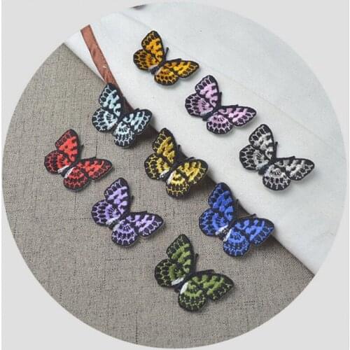 Brand logo iron on patch 5pcs /Lot embroidery Patch appliques Embroidered patch for clothing butterfly patches