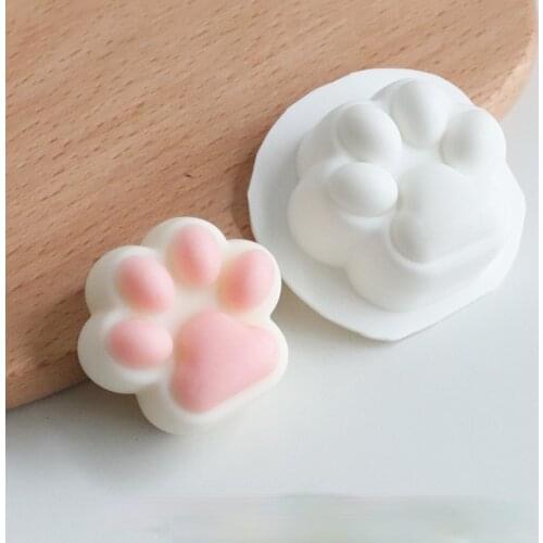 Cat Paw Candle Mold Gypsum Baking Soap Resin Handmade Aromatherapy Candle Silicone Mold