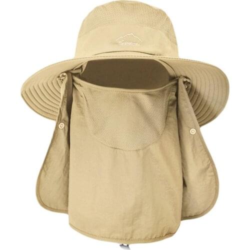 Outdoor Men Women Large Round Brim Sun Block Quick Drying Fishing Hats Summer Sun Cap For Travel Mountain Climbing Bucket Hat