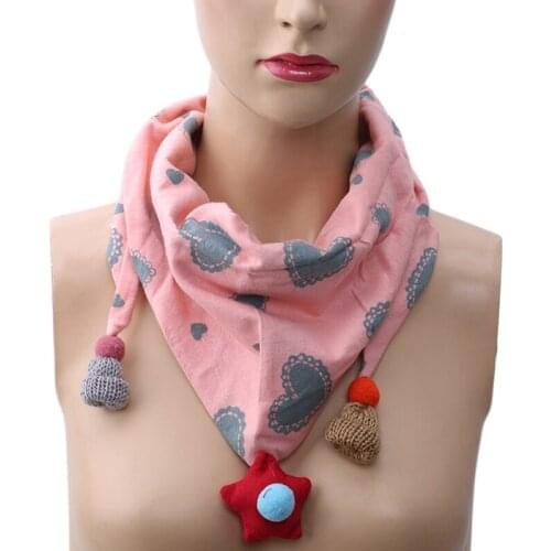 Korean Version Winter Baby Cartoon Triangle Scarves Boys Girls Shawl Children Cotton Neck Collars Warm Kids Neckerchief