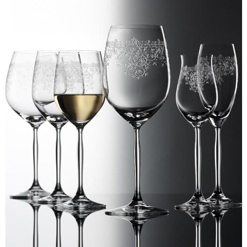 Creative Carved flowers Crystal glass cup wine glass goblet champagne glasses wine cups Bar Hotel party wedding Drinkware