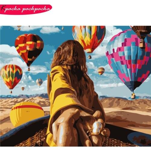 DIY Follow Me Painting By Numbers Kit No-Frame Canvas Painting 19.7x15.7in 32 Colors Hand Painted Diff:5 Stars VA-1283