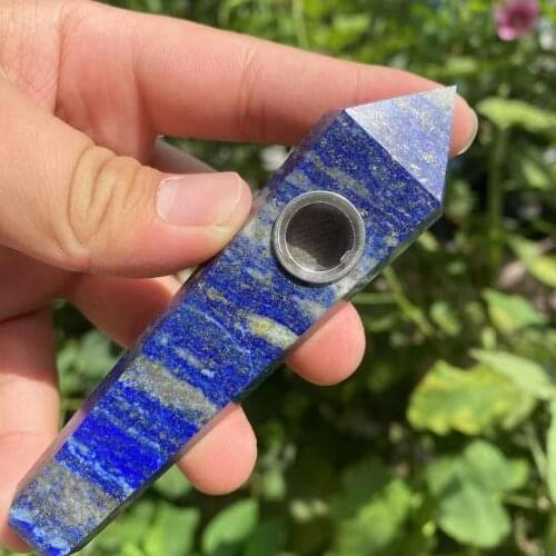 Natural and beautiful lapis lazuli crystal cigarette holder furniture decoration gifts