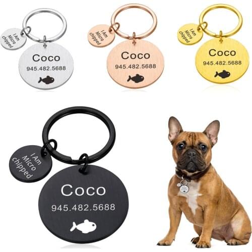 New Cat Dog ID Tag Free Engraving Dog Collar Pet Charm Pet Name Pendant Bone Necklace Collar Puppy Cat Collar Accessory