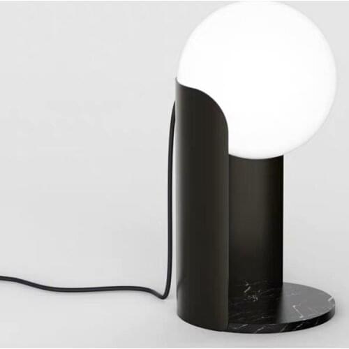 Post-modern simple marble iron table lamp Nordic personalized creative study bedroom bedside table small table lamp