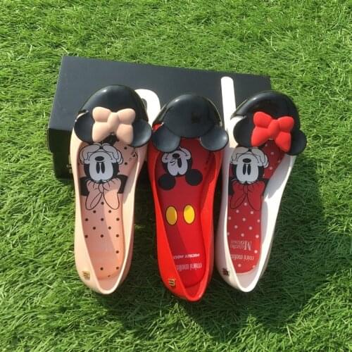 2021 Melissa new 7-16 year old girls sandals Mickey bow cartoon beach shoes non-slip